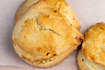 Sweet pastries made of shortbread dough and white cheese fillings
