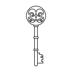 Vintage key icon vector . antiques illustration sign. old symbol.