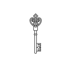 Vintage key icon vector . antiques illustration sign. old symbol.
