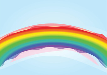 Rainbow colors from clouds background. vector