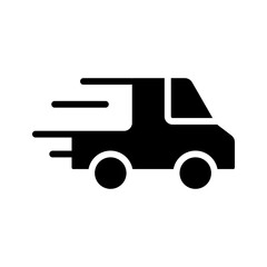 Fast Delivery glyph icon for shipping and delivery, courier, truck, speed, transport logo
