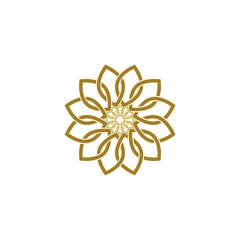 Mandala Flower Design icon logo isolated on white background