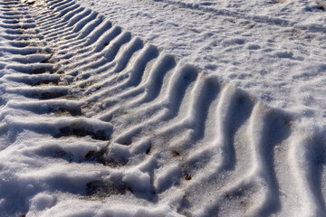 dangerous road for cars in the winter cold season
