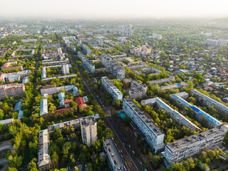 Aerial view of Almaty city