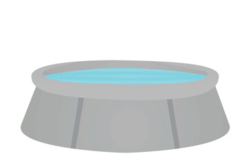Grey inflatable pool. vector illustration