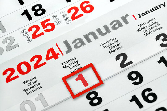 Deutscher Kalender 1. Januar 2024 Montag