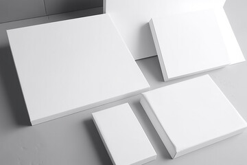 blank white mockups of different shapes and sizes for advertising products. Generative AI	