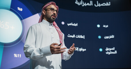 On Business Expo Stage: Famous Inspirational Speaker From Gulf Region Talking about Technology,...