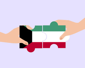 Solidarity and togetherness in Kuwait, people helping each other, unity and help