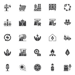 Alternative energy vector icons set