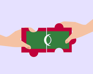 Solidarity and togetherness in Maldives, people helping each other, unity and help