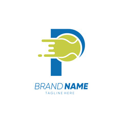 Letter P Initial Tennis Ball Logo Design Vector Icon Graphic Emblem Illustration