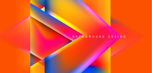 Futuristic triangle vector abstract background with colorful fluid gradients