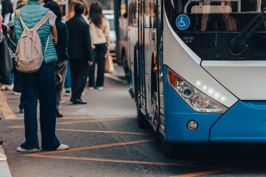 People get on public transport