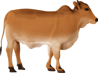 3D Render Brown Cow