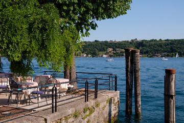 Restaurant am Gardasee, Salò, Provinz Brescia, Lombardei, Italien