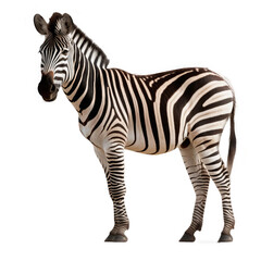 Fototapeta na wymiar zebra full body isolated on white