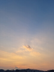 dark mountain silhouette and sunset landscape