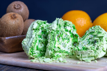 delicious kiwi-flavored sweets colored green