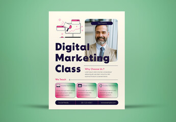 White Modern Marketing Class Flyer Layout