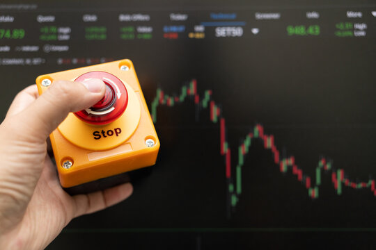 Stop reset recession economy, global world economic crisis, inflation or FED control interest rates. financial disaster and crisis protection when market price fall.