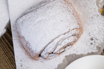 Wheat bun with poppy seed filling