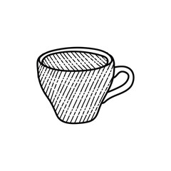 Obraz na płótnie Canvas Mug glass tea line art modern logo