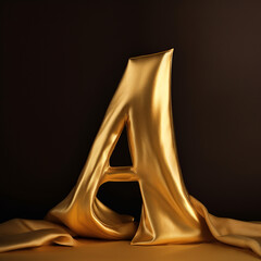 A, golden, letter, alphabet, 3d, symbol, christmas, gold, illustration, decoration, font, a, sign, design, object, vector, golden, triangle, holiday, art, celebration, light, shape, generative ai