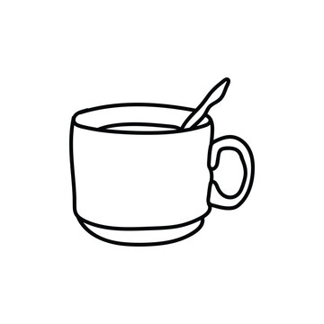Coffe mug glass line simple design