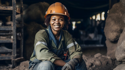 Fototapeta na wymiar African Mine worker woman 2