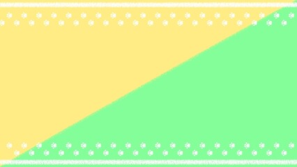 肉球の壁紙　淡い黄色とグリーン