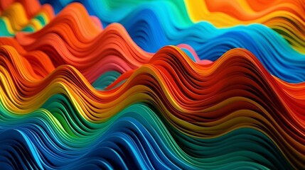 Shinning Multicolored Wave Establishment. Creative resource, AI Generated