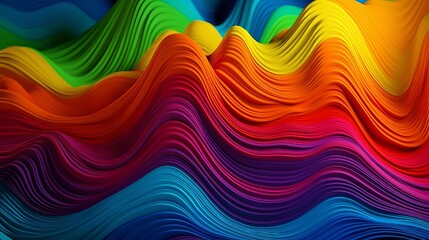 Obraz premium Shinning Multicolored Wave Foundation. Creative resource, AI Generated