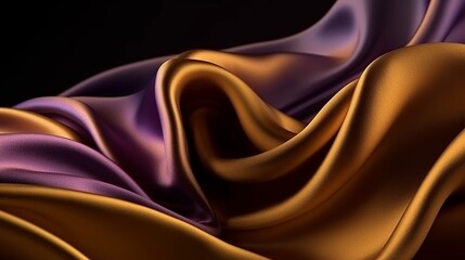Extraordinary Foundation with Wave Shinning Gold and Purple Point Silk Surface. Creative resource, AI Generated