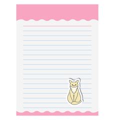 Paper Note Aesthetic Cat Sticker Various Poses