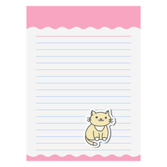 Paper Note Aesthetic Cat Sticker Various Poses