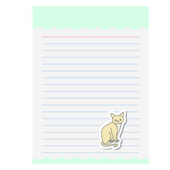 Paper Note Aesthetic Cat Sticker Various Poses