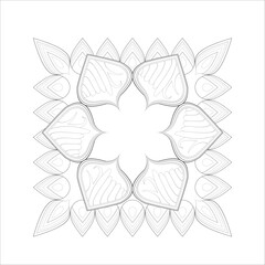 Printable Decorative Doodle flowers in black and white for coloringbook, cover or background. Hand drawn sketch for adult anti stress coloring page vector.