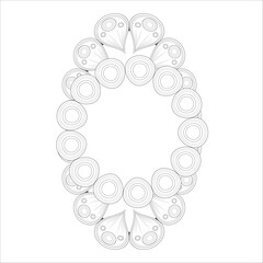 Printable Decorative Doodle flowers in black and white for coloringbook, cover or background. Hand drawn sketch for adult anti stress coloring page vector.