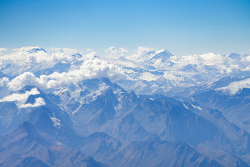 Naklejka premium Andes Mountains, Argentina Chile, aerial view.