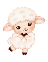Cute baby sheep watercolor