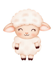 Cute baby sheep watercolor