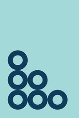 Dunkelblaues Ringmuster auf hellblauem Hintergrund