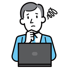 困った表情のビジネスマンのイラスト