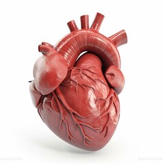 human heart anatomy model on white background. generative ai