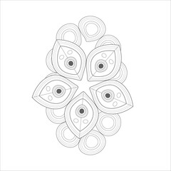 Printable Decorative Doodle flowers in black and white for coloringbook, cover or background. Hand drawn sketch for adult anti stress coloring page vector.