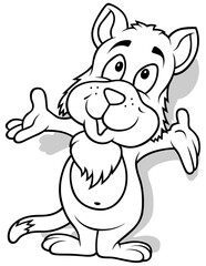 Drawing of an Adorable Kitty with Open Arms