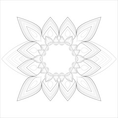 Printable Decorative Doodle flowers in black and white for coloringbook, cover or background. Hand drawn sketch for adult anti stress coloring page vector.