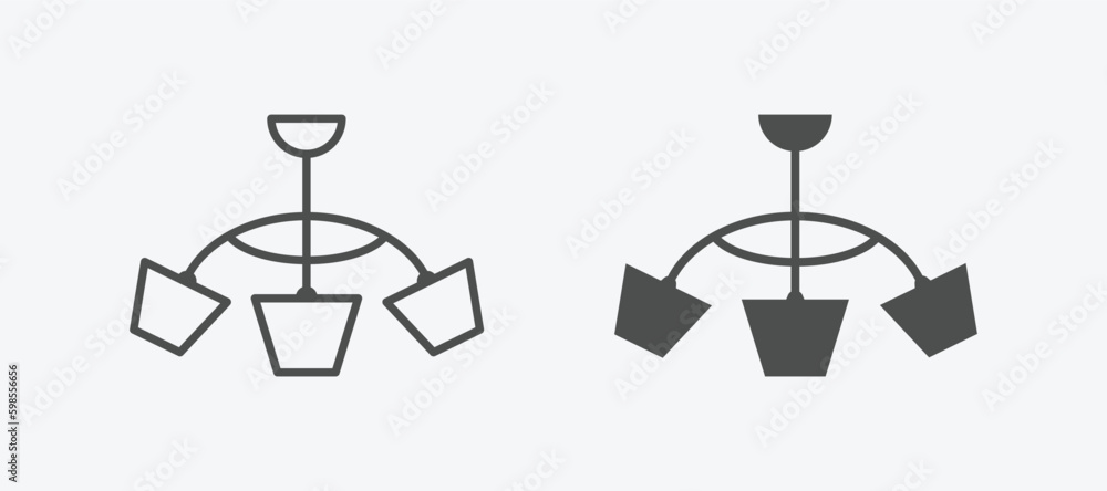 Aufkleber chandeliers vector icon set. vector illustration of chandeliers isolated icon set. linear and filled