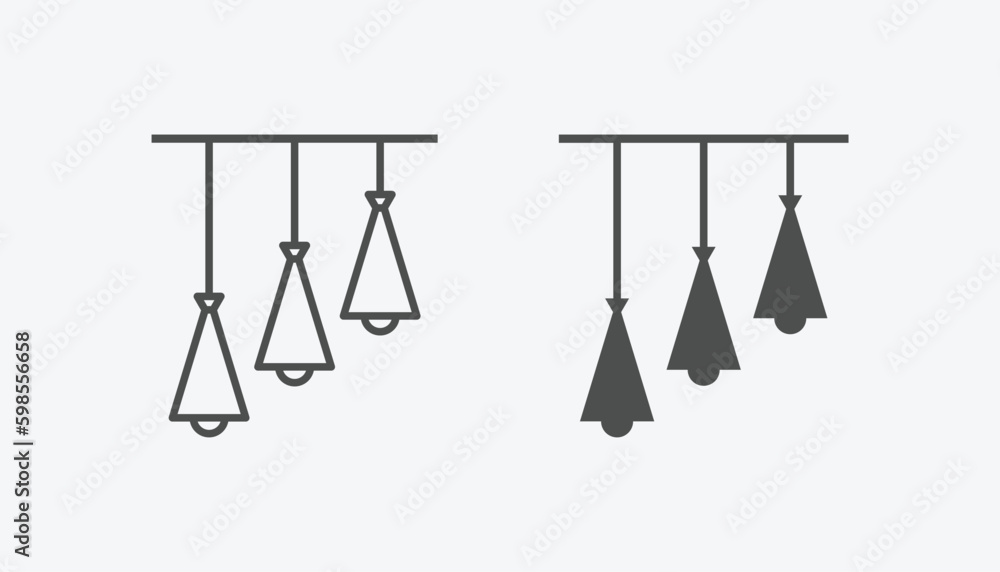 Poster chandeliers vector icon set. vector illustration of chandeliers isolated icon set. linear and filled